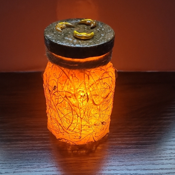 Handcrafted Rustic  Decorative Jar With Tea Light - Picture 1 of 7